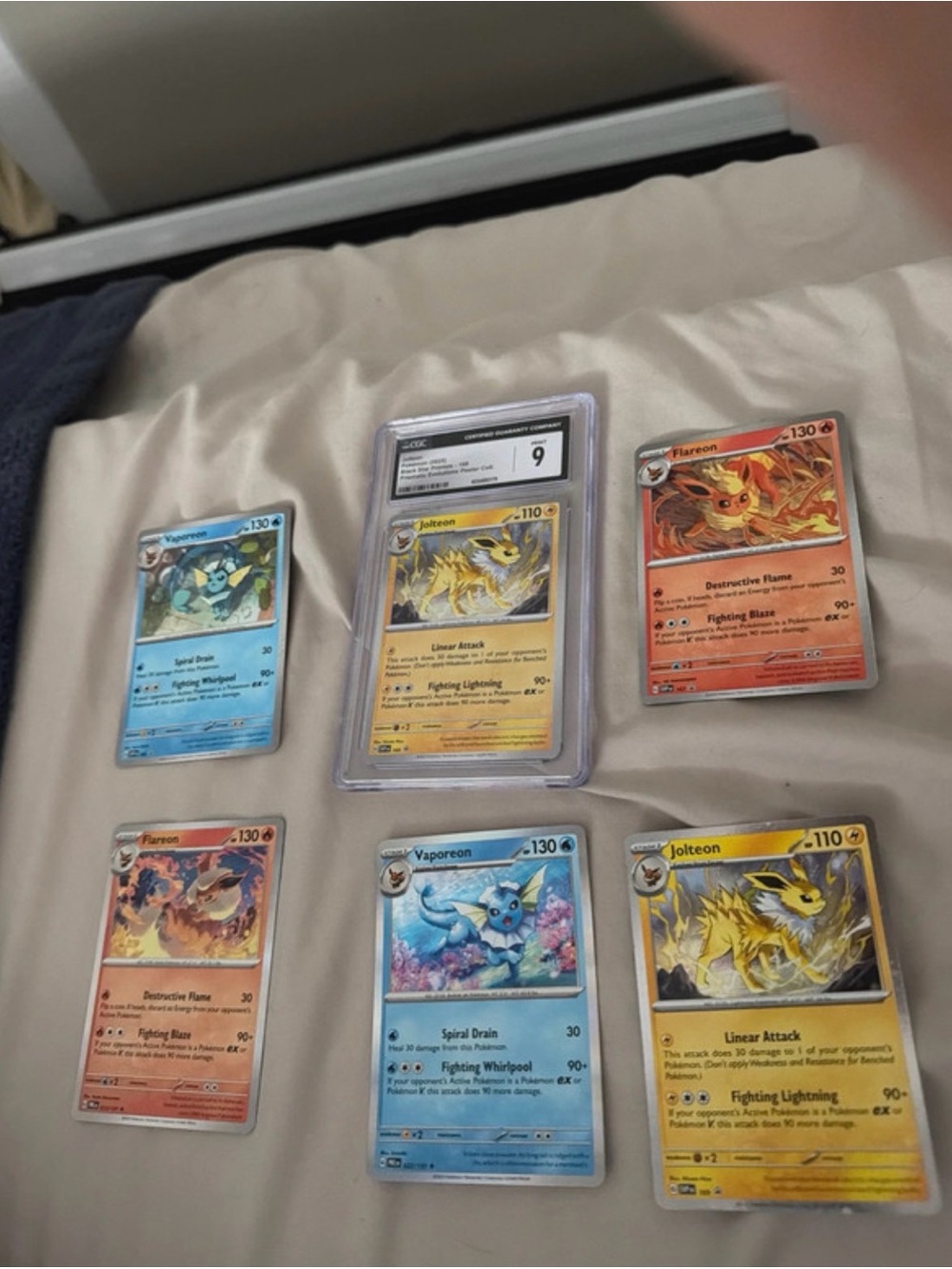 Pokemon Eeveelutions Card Set - Blue, Yellow, Orange